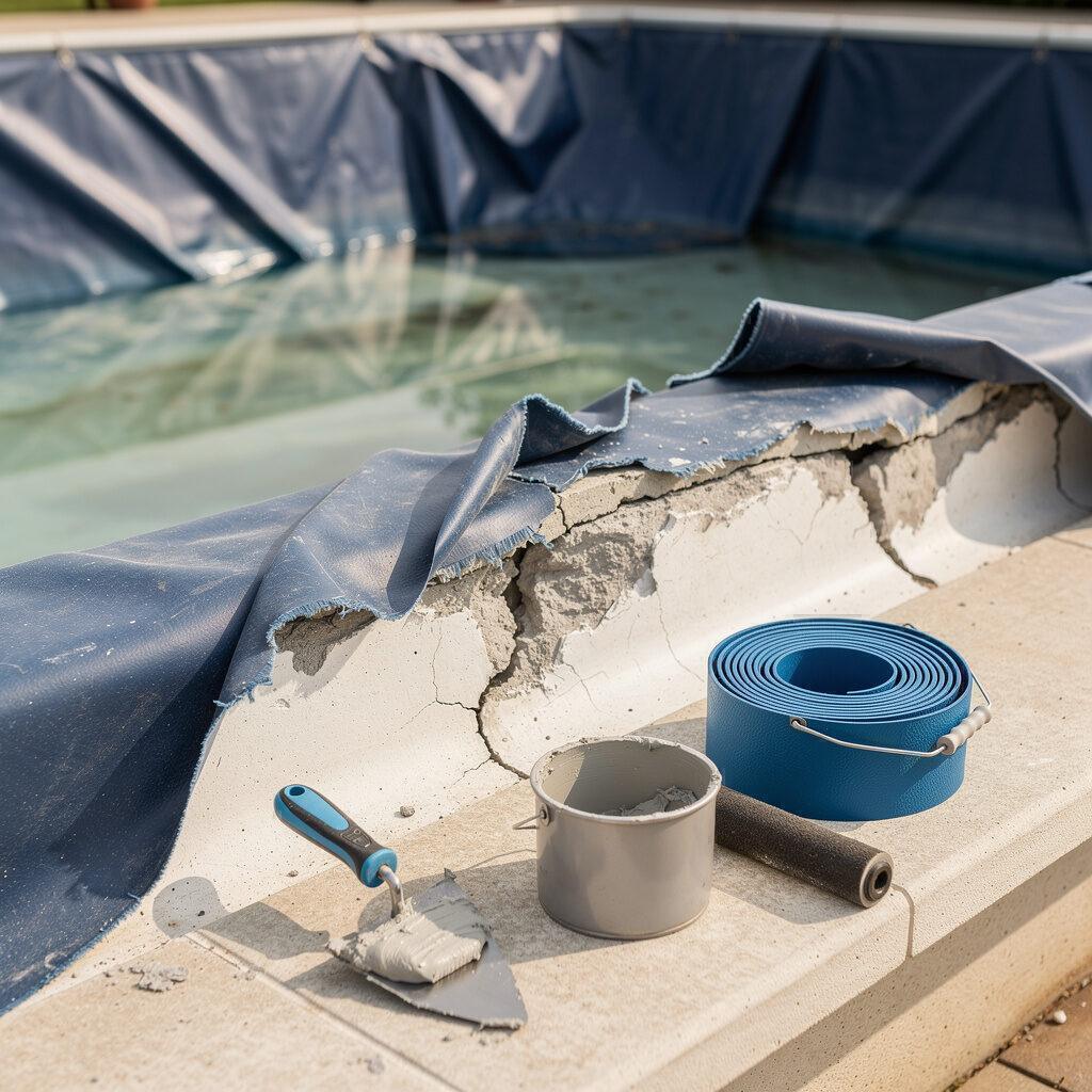 Defekte Folie und Risse im Becken fachgerecht beheben – Heizung-Sanitaer-Poolbau.de