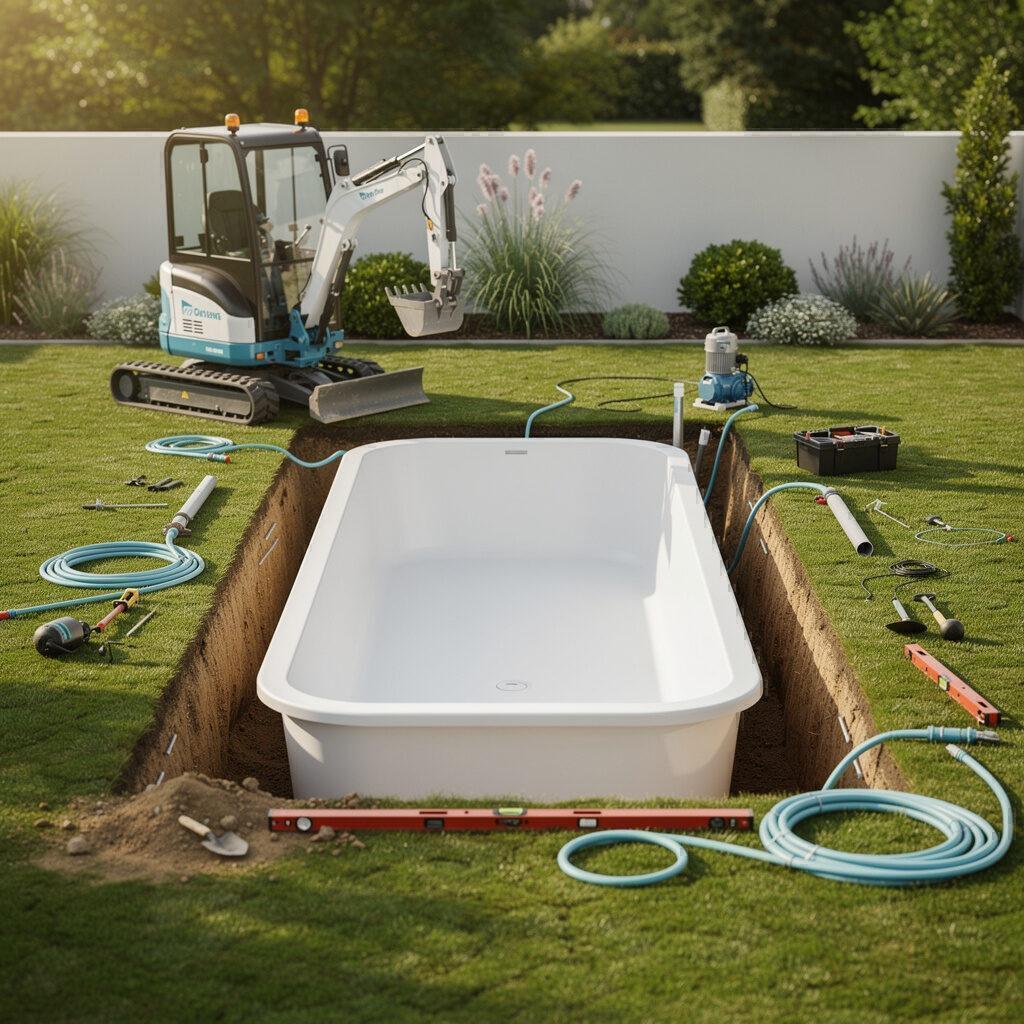 Erfahrungen mit Polyfaser Pools und der Schwimmbecken Montage im eigenen Garten – Heizung-Sanitaer-Poolbau.de