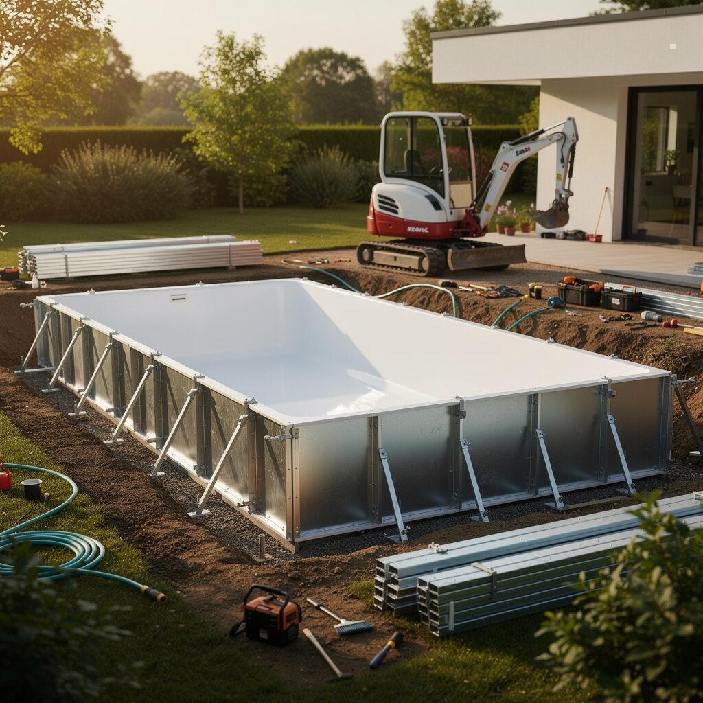 Polyfaser-Pools und Stahlwand-Becken – stabile Aufbauverfahren im Vergleich – Heizung-Sanitaer-Poolbau.de